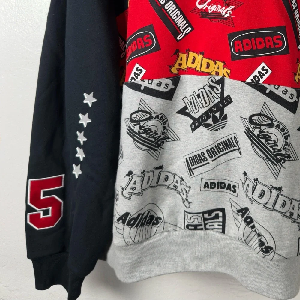 RARE VINTAGE ADIDAS ORIGINALS X NIGO 25TH ANNIVERSARY JAMS BLOCKED CREWNECK 2XL
